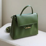 Ella Structured Flap Handbag - Elegant Top Handle with Knot Detail - in Grey | Arvea Bags