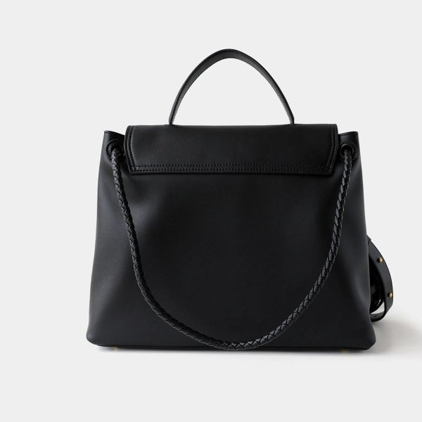 Ella Structured Flap Handbag - Elegant Top Handle with Knot Detail - in Light Pink | Arvea Bags