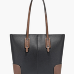 Elma | Classic Two - Tone Tote Bag – Everyday Elegance - in Black | Arvea Bags