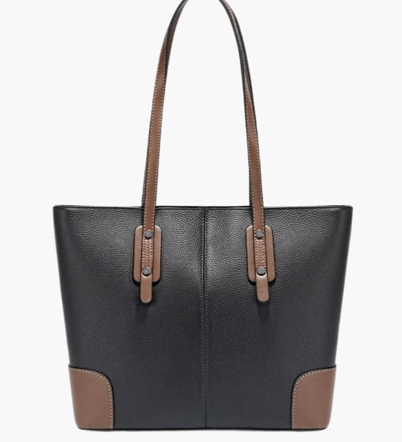 Elma | Classic Two - Tone Tote Bag – Everyday Elegance - in Black | Arvea Bags