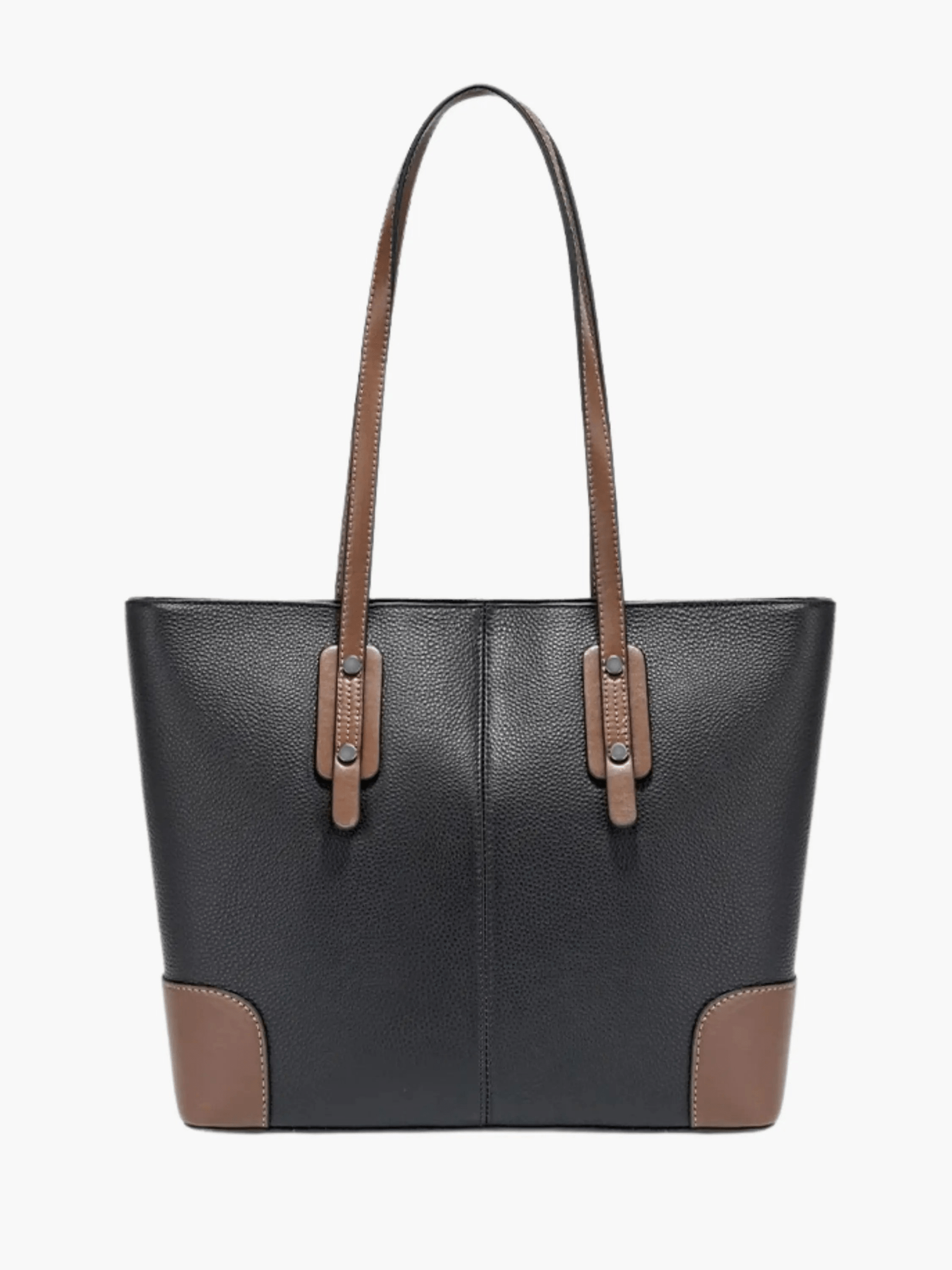 Elma | Classic Two - Tone Tote Bag – Everyday Elegance - in Black | Arvea Bags