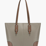 Elma | Classic Two - Tone Tote Bag – Everyday Elegance - in Khaki | Arvea Bags