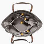 Elma | Classic Two - Tone Tote Bag – Everyday Elegance - in Khaki | Arvea Bags