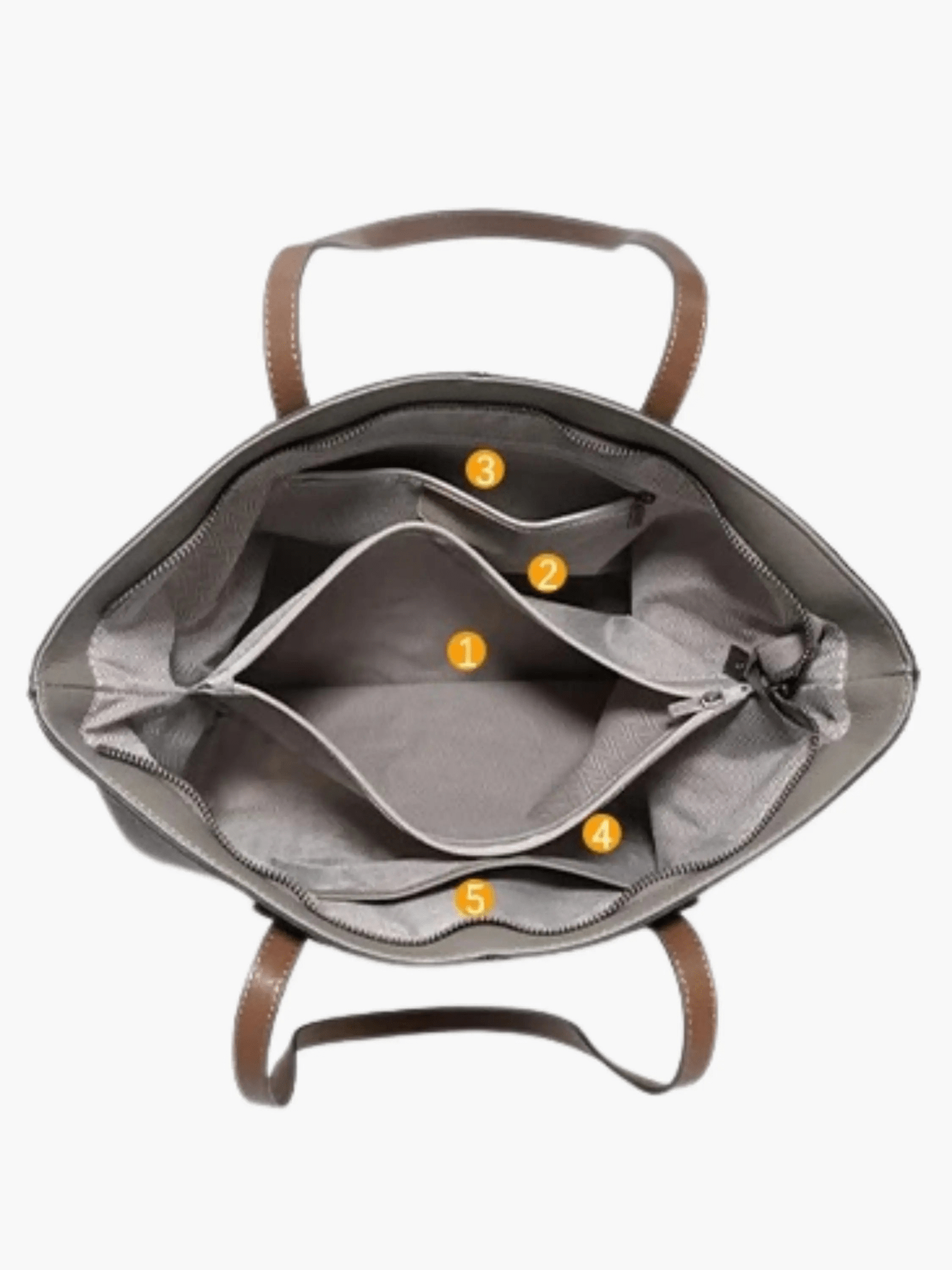 Elma | Classic Two - Tone Tote Bag – Everyday Elegance - in Khaki | Arvea Bags