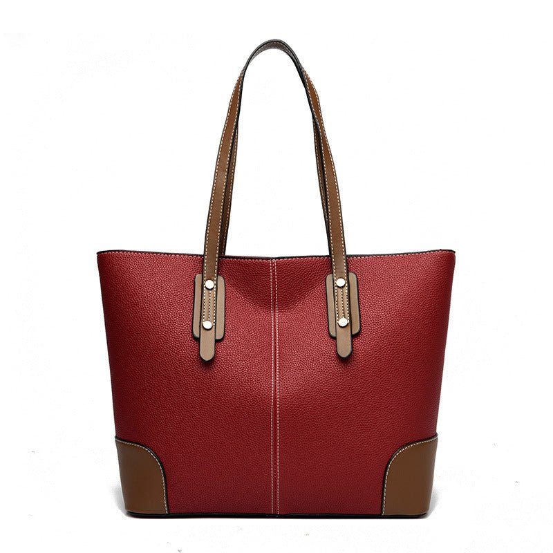 Elma | Classic Two - Tone Tote Bag – Everyday Elegance - in Red | Arvea Bags