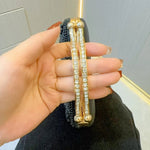 Eloise | Pearl & Crystal Vintage Evening Handbag – Timeless Elegance - in Black | Arvea Bags