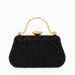 Eloise | Pearl & Crystal Vintage Evening Handbag – Timeless Elegance - in Black | Arvea Bags