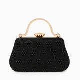 Eloise | Pearl & Crystal Vintage Evening Handbag – Timeless Elegance - in Black | Arvea Bags