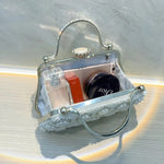 Eloise | Pearl & Crystal Vintage Evening Handbag – Timeless Elegance - in Light Beige | Arvea Bags
