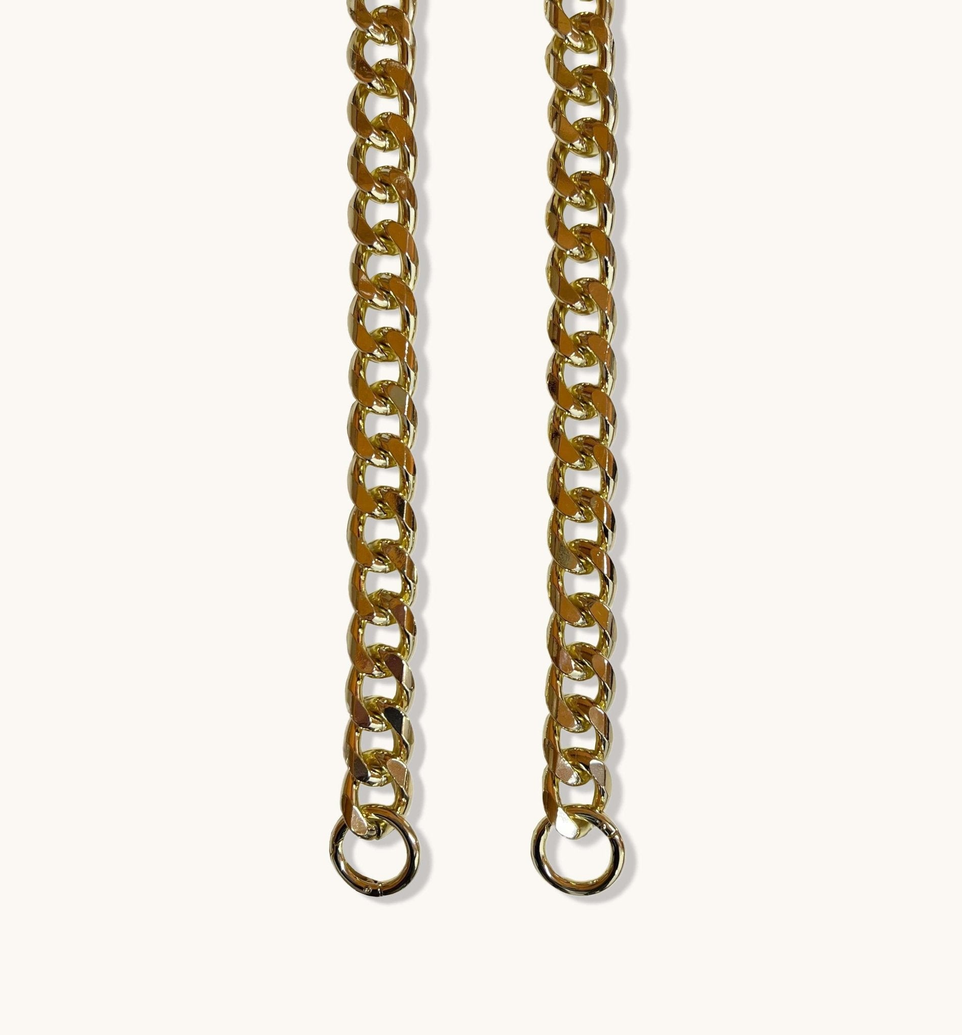 Elowen | Bold Gold Curb Chain Strap – Statement - Making Elegance - in Gold | Arvea Bags