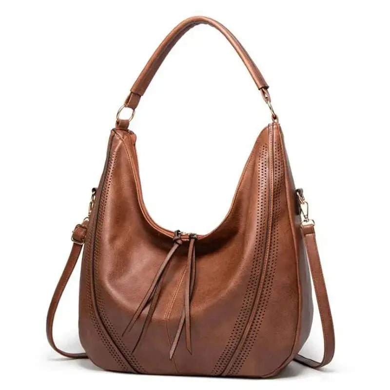 Elowen | Vintage Vegan Leather Hobo Bag – Timeless Elegance & Everyday Functionality - in Tan Brown | Arvea Bags
