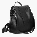 Elthia | Classic Black Convertible Leather Backpack – Timeless & Versatile - in Black | Arvea Bags
