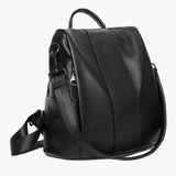Elthia | Classic Black Convertible Leather Backpack – Timeless & Versatile - in Black | Arvea Bags