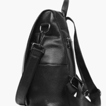 Elthia | Classic Black Convertible Leather Backpack – Timeless & Versatile - in Black | Arvea Bags