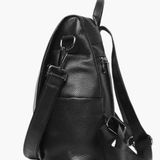 Elthia | Classic Black Convertible Leather Backpack – Timeless & Versatile - in Black | Arvea Bags