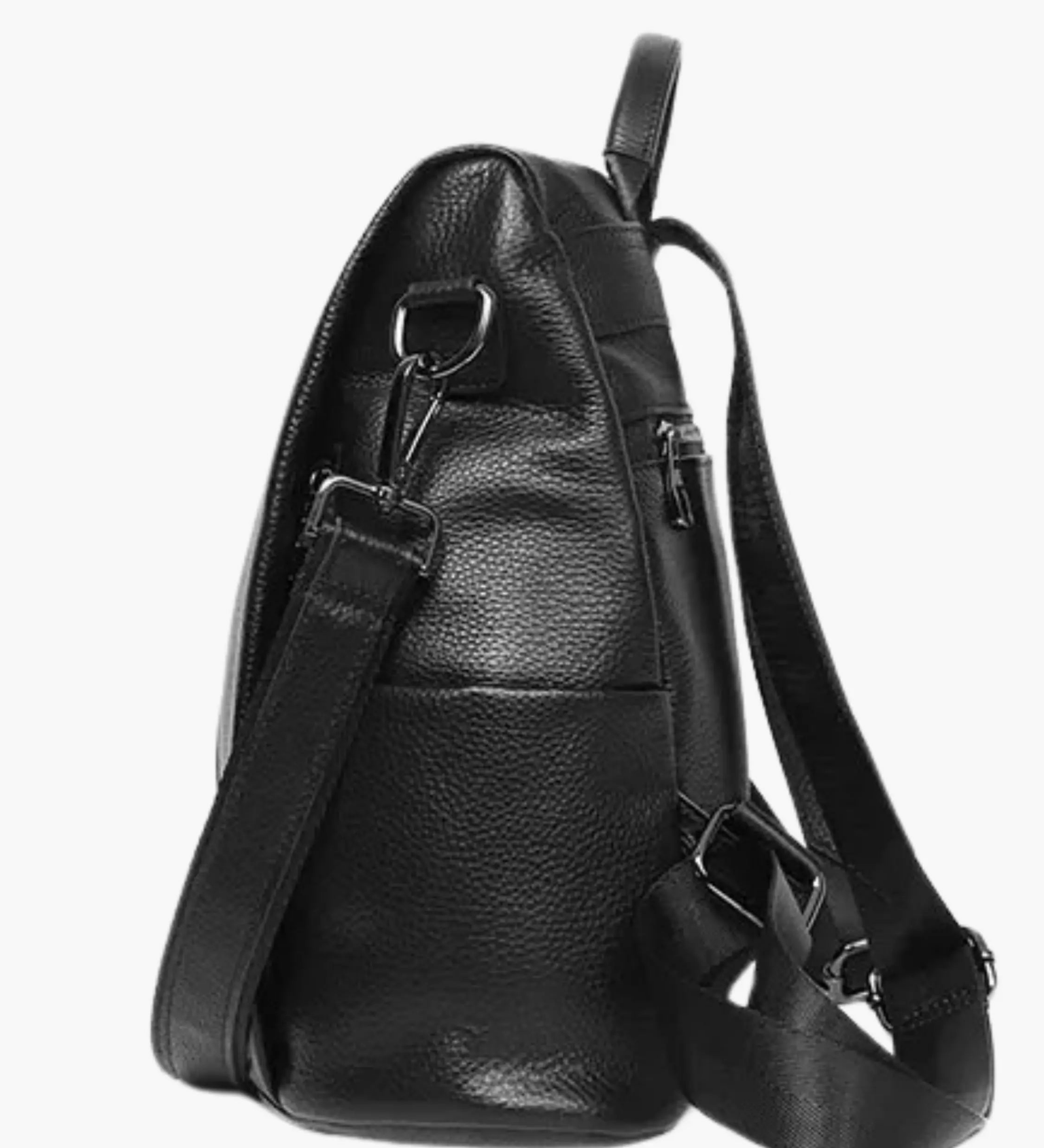 Elthia | Classic Black Convertible Leather Backpack – Timeless & Versatile - in Black | Arvea Bags