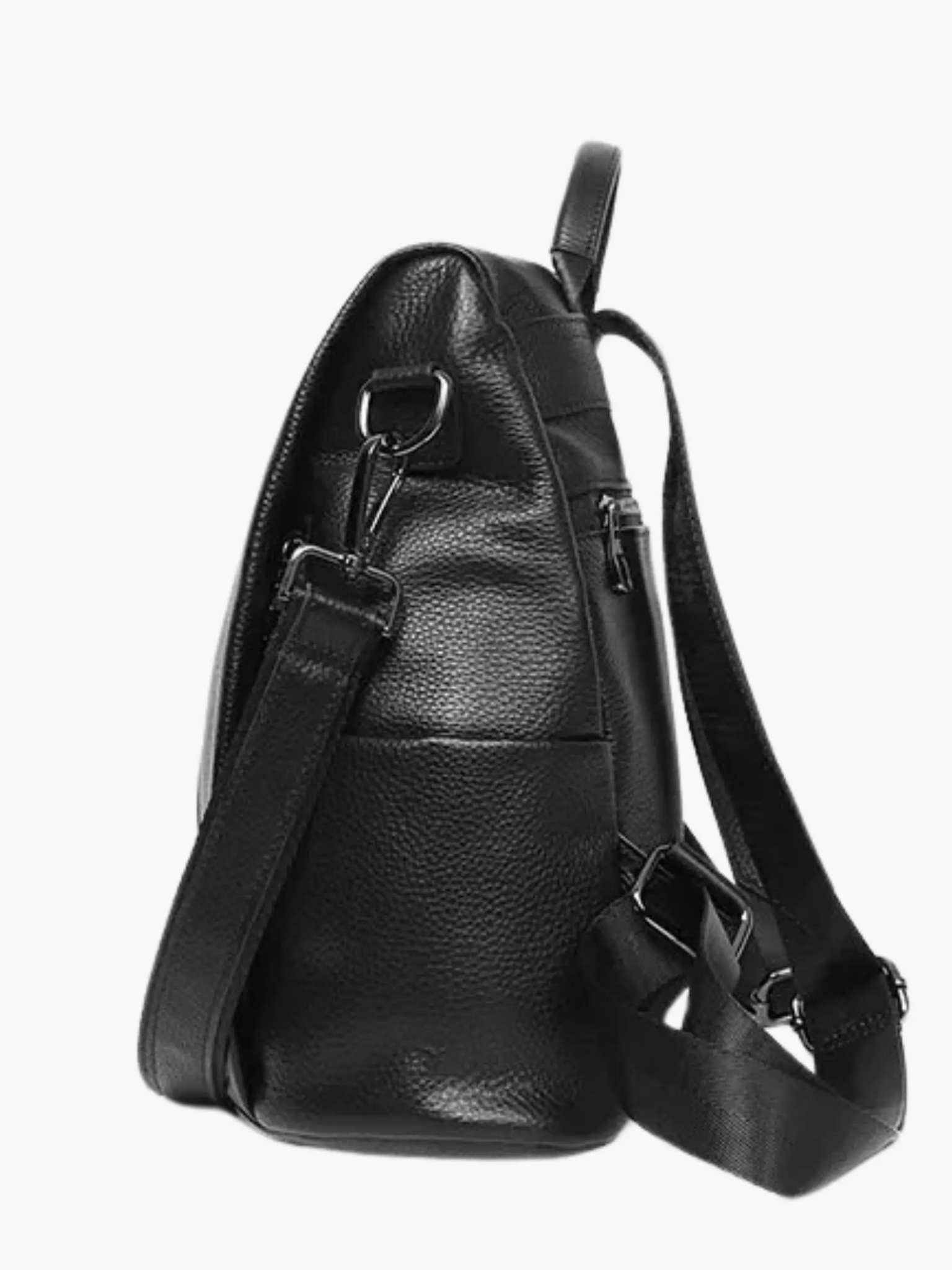 Elthia | Classic Black Convertible Leather Backpack – Timeless & Versatile - in Black | Arvea Bags