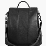 Elthia | Classic Black Convertible Leather Backpack – Timeless & Versatile - in Black | Arvea Bags