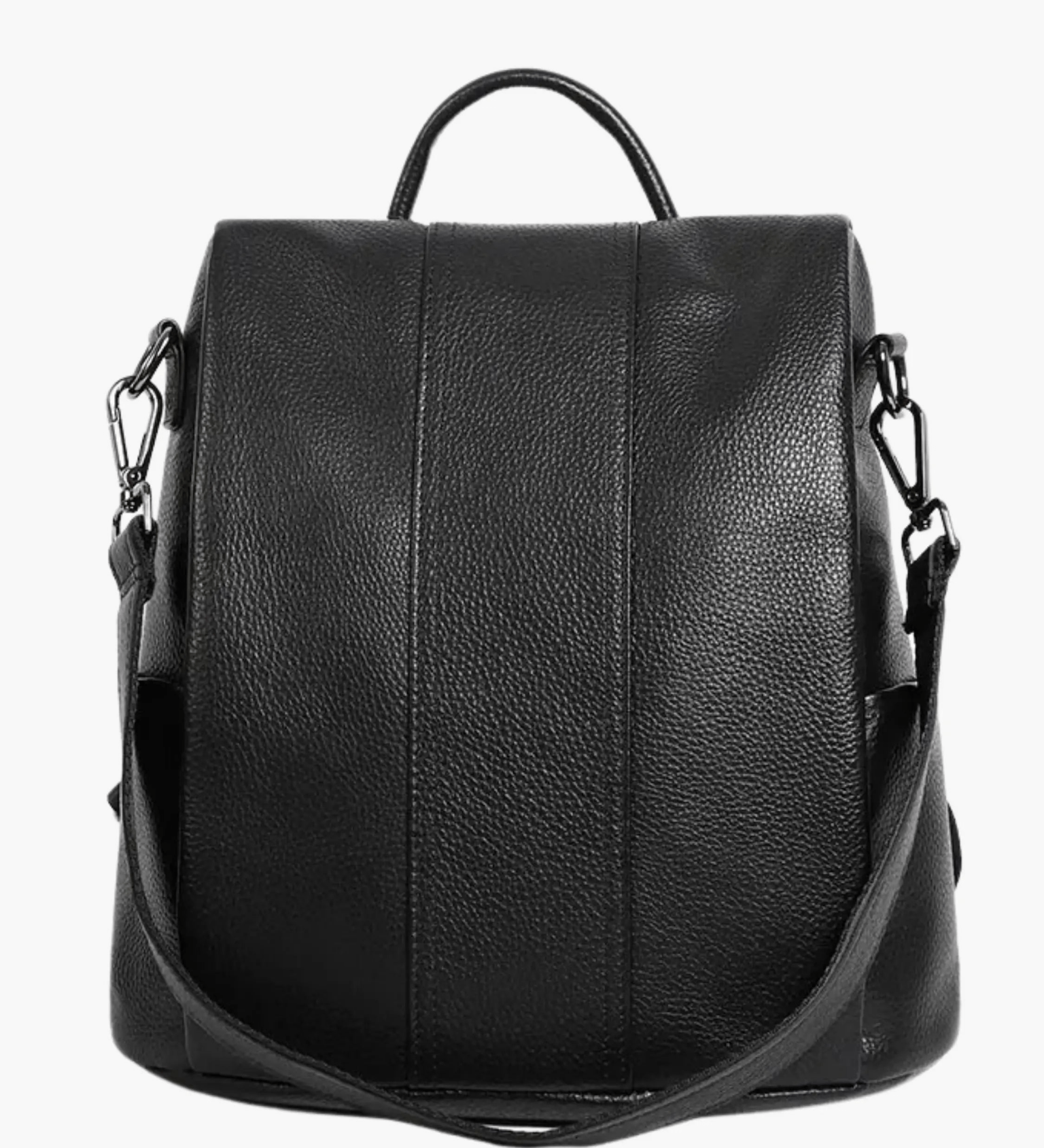 Elthia | Classic Black Convertible Leather Backpack – Timeless & Versatile - in Black | Arvea Bags