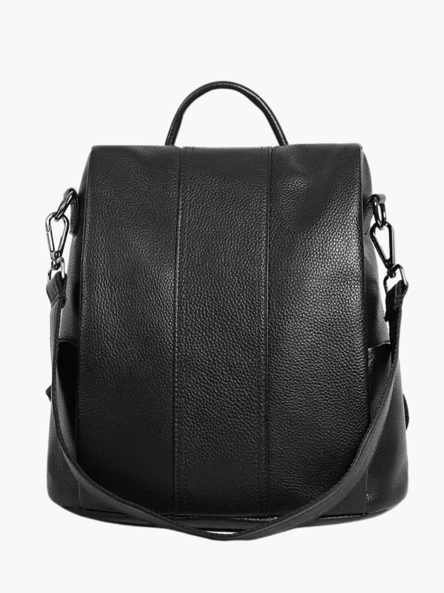 Elthia | Classic Black Convertible Leather Backpack – Timeless & Versatile - in Black | Arvea Bags