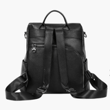Elthia | Classic Black Convertible Leather Backpack – Timeless & Versatile - in Black | Arvea Bags