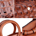 Elyndra | Brown Croc - Embossed Leather Handbag – Bold & Luxurious - in Black | Arvea Bags