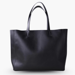 Emma | Black Leather Tote Bag – Classic & Versatile - in Black | Arvea Bags