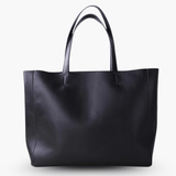 Emma | Black Leather Tote Bag – Classic & Versatile - in Black | Arvea Bags