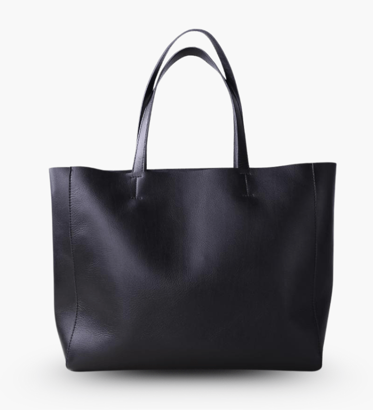 Emma | Black Leather Tote Bag – Classic & Versatile - in Black | Arvea Bags
