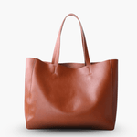 Emma | Black Leather Tote Bag – Classic & Versatile - in Brown | Arvea Bags