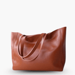 Emma | Black Leather Tote Bag – Classic & Versatile - in Brown | Arvea Bags