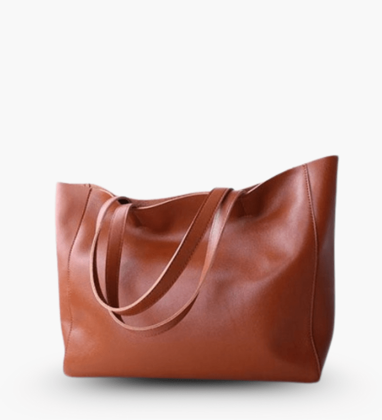 Emma | Black Leather Tote Bag – Classic & Versatile - in Brown | Arvea Bags