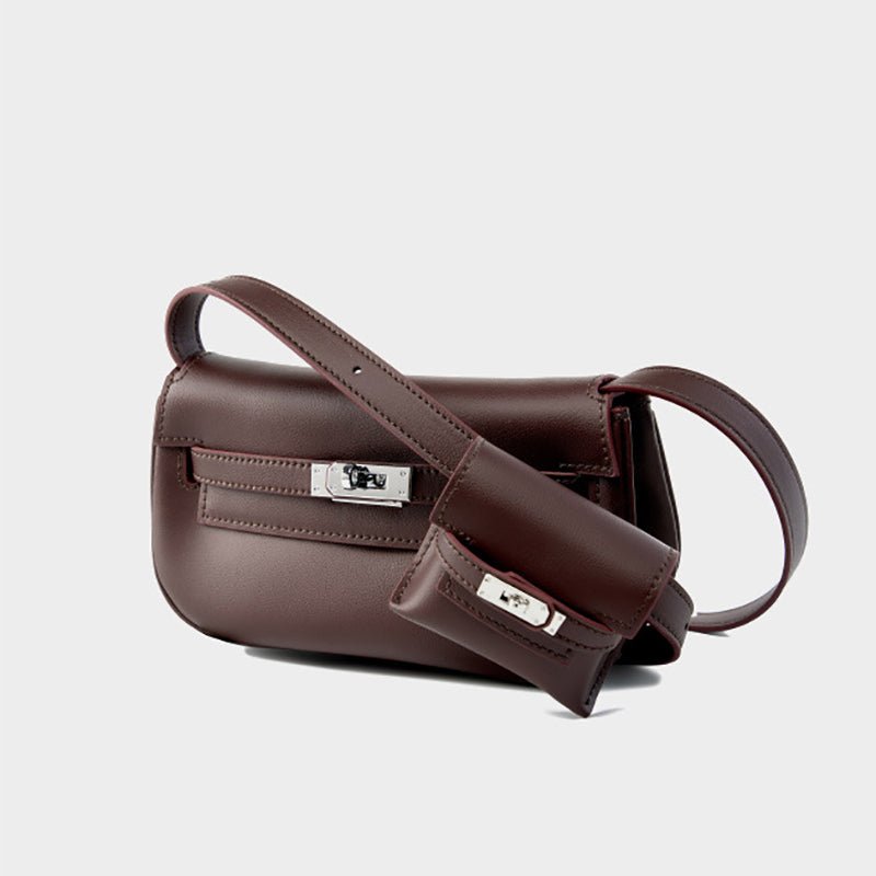Emma | Soft Leather Flap Shoulder Bag – Timeless Elegance & Functionality - in Coffee | Arvea Bags