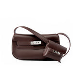 Emma | Soft Leather Flap Shoulder Bag – Timeless Elegance & Functionality - in Coffee | Arvea Bags