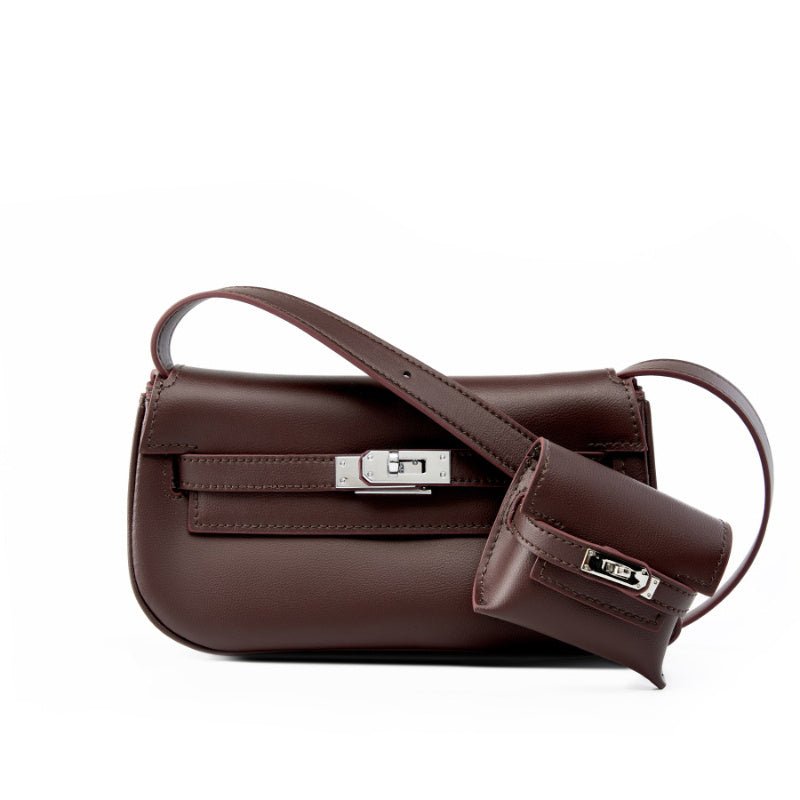 Emma | Soft Leather Flap Shoulder Bag – Timeless Elegance & Functionality - in Coffee | Arvea Bags