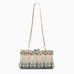 Empress | Multicolor Crystal Embellished Evening Clutch – Regal Elegance - in Silver | Arvea Bags