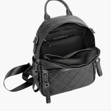 Eowen | Quilted Black Leather Backpack – Chic & Functional - in Black | Arvea Bags