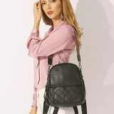 Eowen | Quilted Black Leather Backpack – Chic & Functional - in Black | Arvea Bags