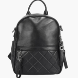 Eowen | Quilted Black Leather Backpack – Chic & Functional - in Black | Arvea Bags