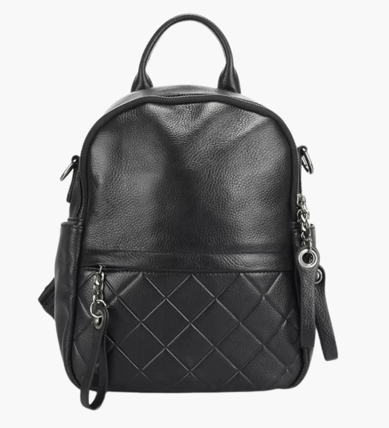 Eowen | Quilted Black Leather Backpack – Chic & Functional - in Black | Arvea Bags