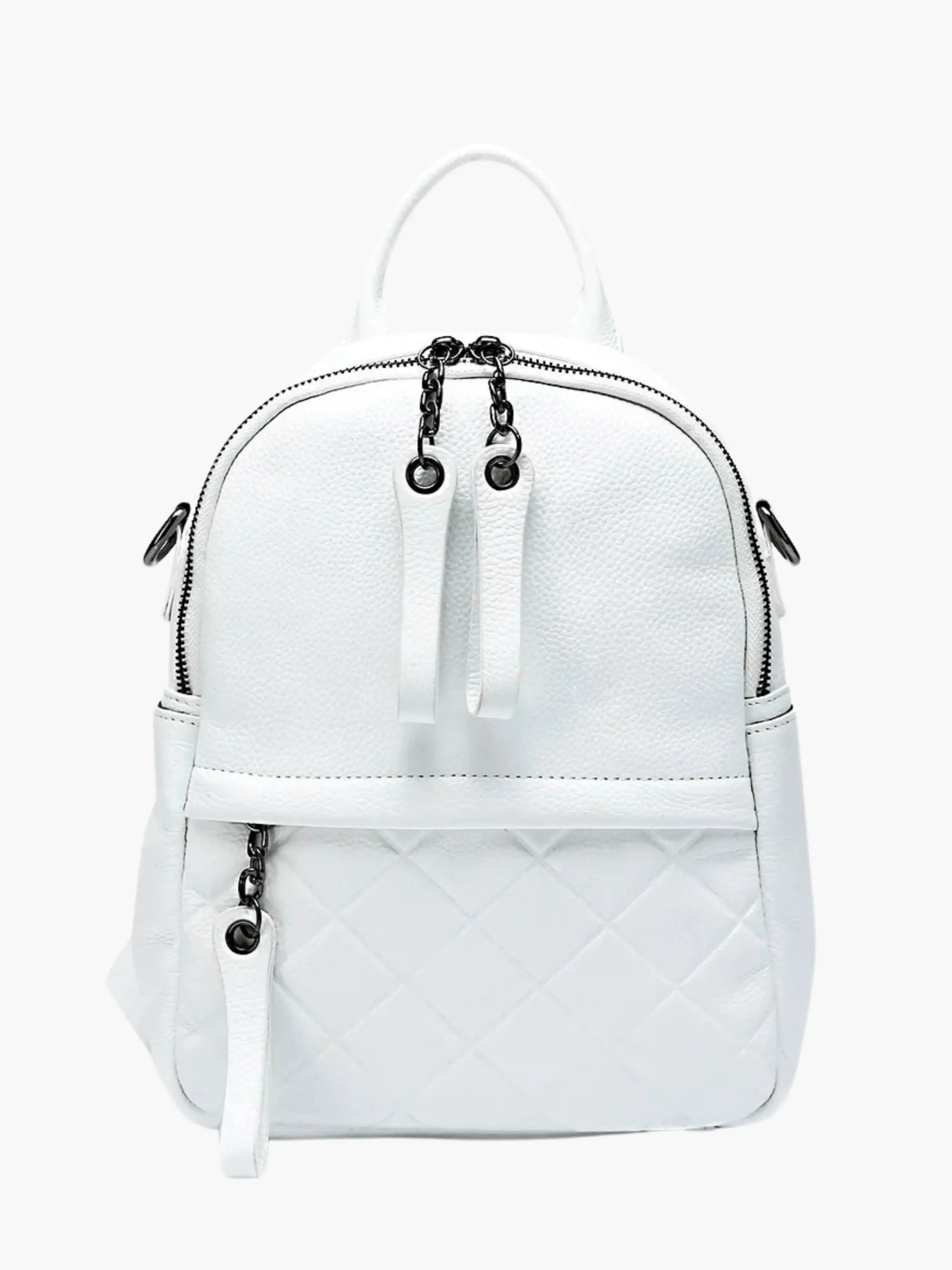Eowen | Quilted Black Leather Backpack – Chic & Functional - in Light Beige | Arvea Bags