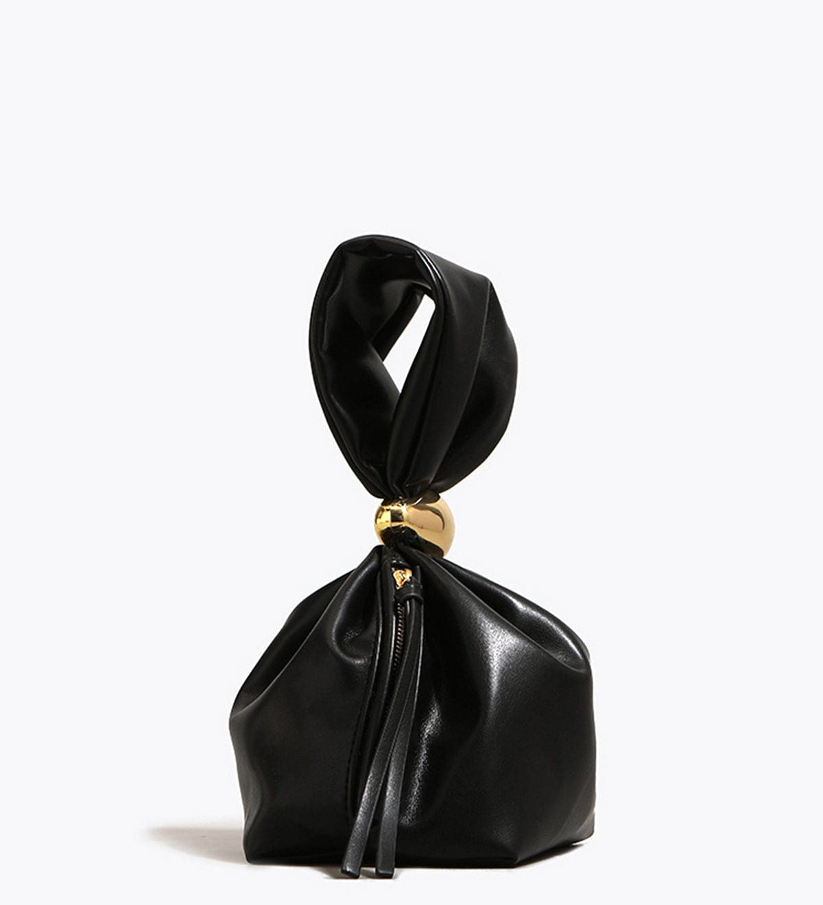 Eryndra | Burgundy Vegan Leather Knot Clutch – Modern & Elegant - in Black | Arvea Bags