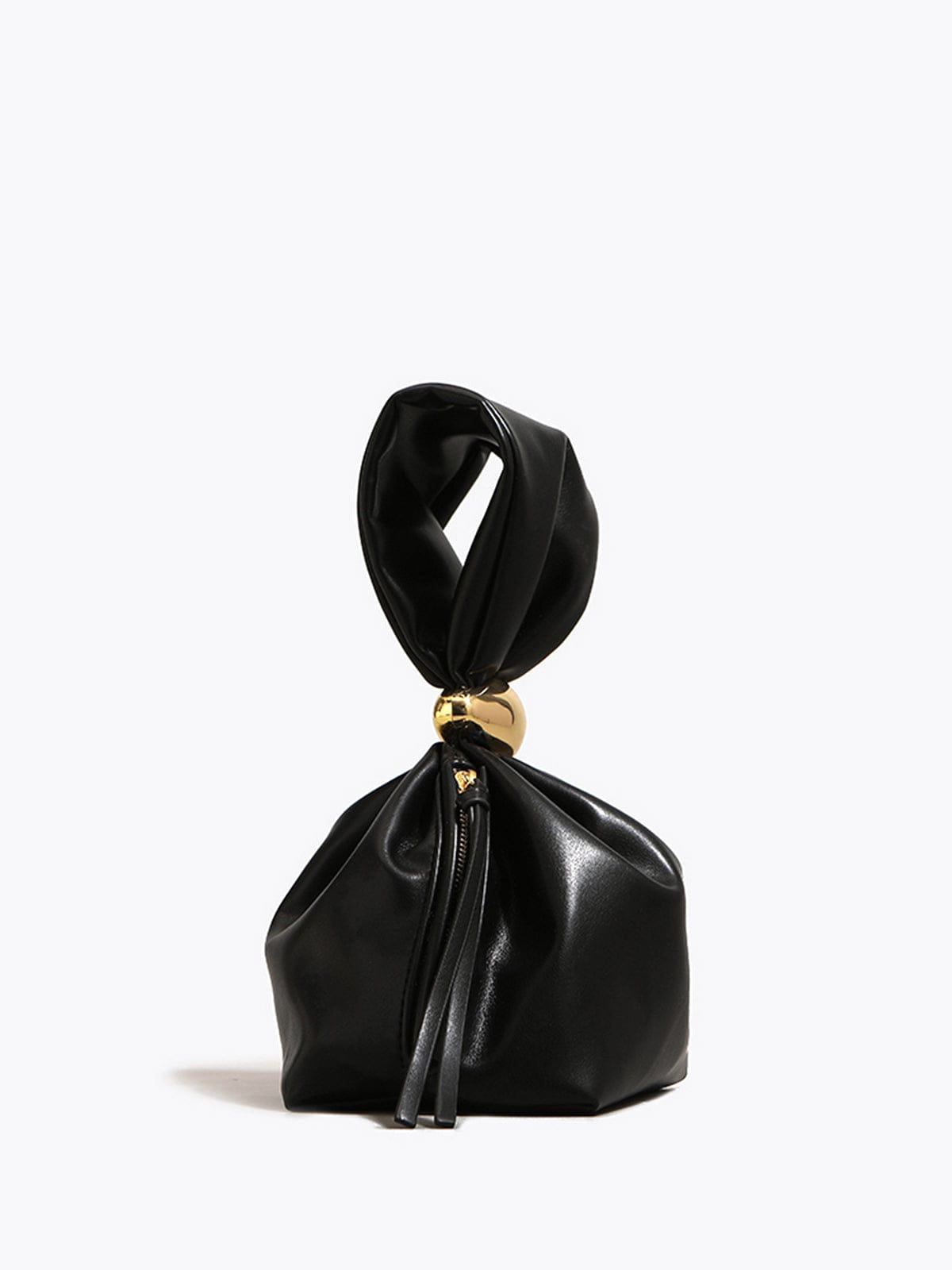 Eryndra | Burgundy Vegan Leather Knot Clutch – Modern & Elegant - in Black | Arvea Bags