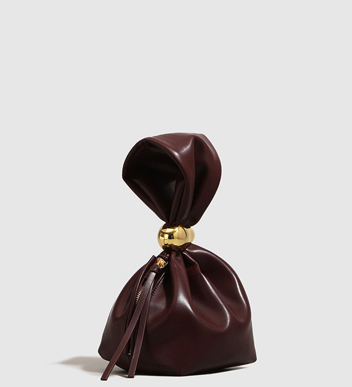 Eryndra | Burgundy Vegan Leather Knot Clutch – Modern & Elegant - in Wine Red | Arvea Bags