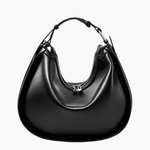Esmirelle | Luxe Red Leather Crescent Bag – Bold & Chic - in Black | Arvea Bags