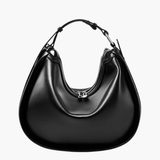 Esmirelle | Luxe Red Leather Crescent Bag – Bold & Chic - in Black | Arvea Bags