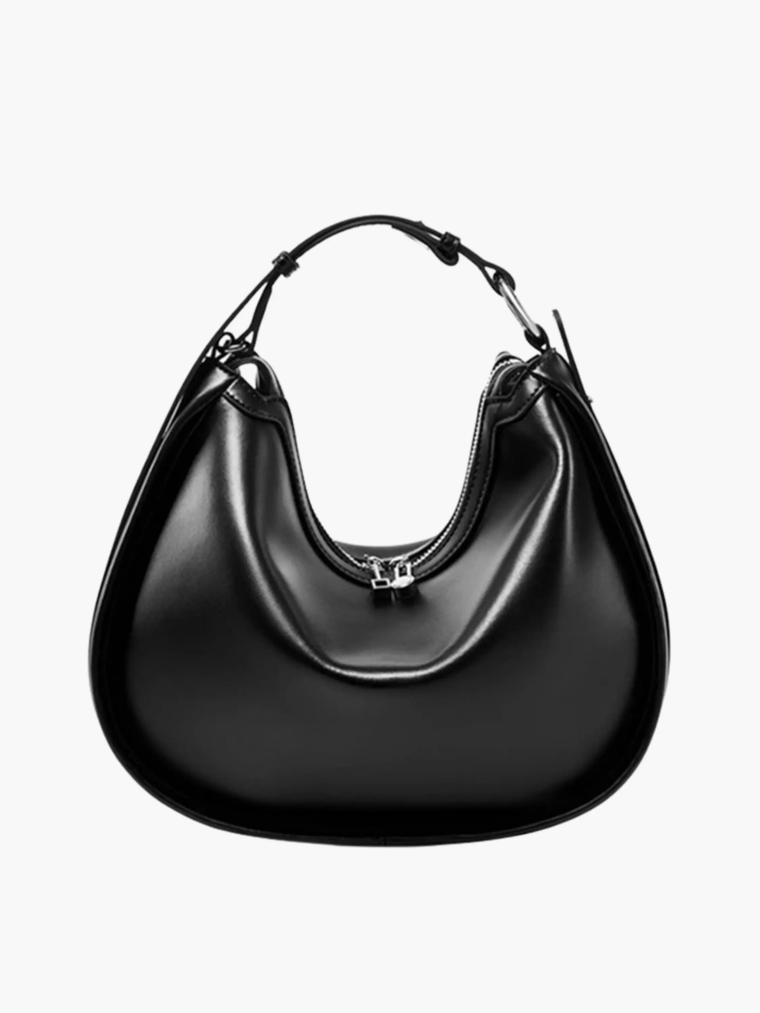 Esmirelle | Luxe Red Leather Crescent Bag – Bold & Chic - in Black | Arvea Bags