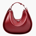 Esmirelle | Luxe Red Leather Crescent Bag – Bold & Chic - in Black | Arvea Bags