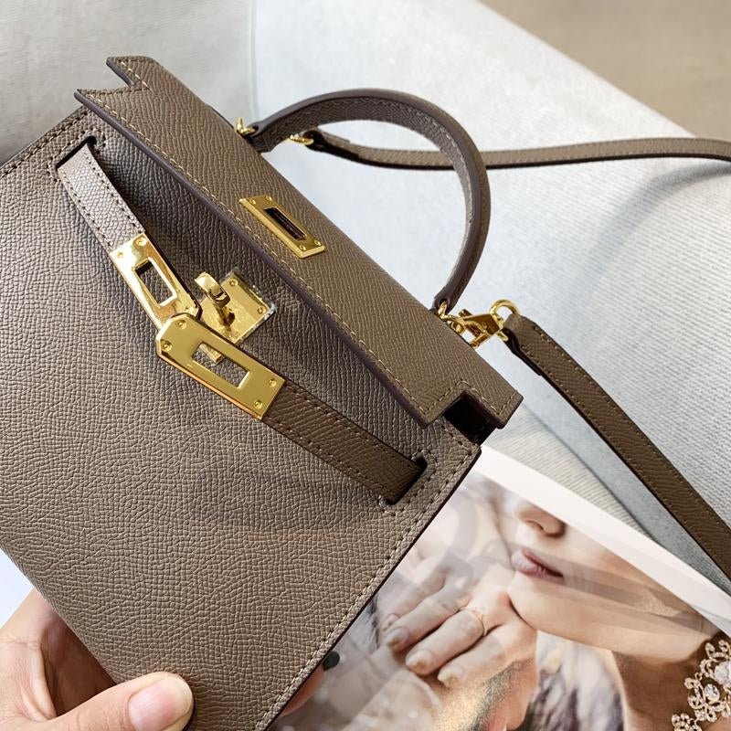 Estelle | Taupe Structured Handbag – Chic & Luxurious - in Taupe | Arvea Bags