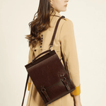 Estelle | Vintage Brown Leather Backpack – Classic Sophistication - in Black | Arvea Bags